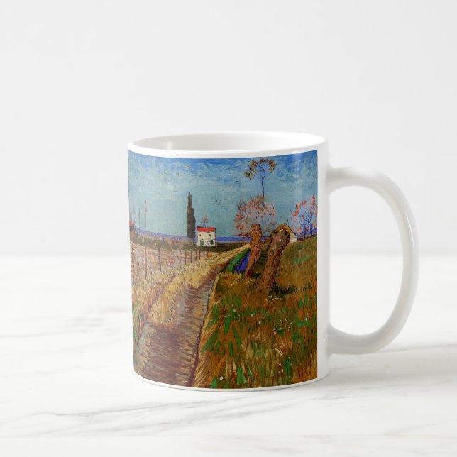 Taza De Café Camino a través de un campo, Willows de Vincent va (Derecha)