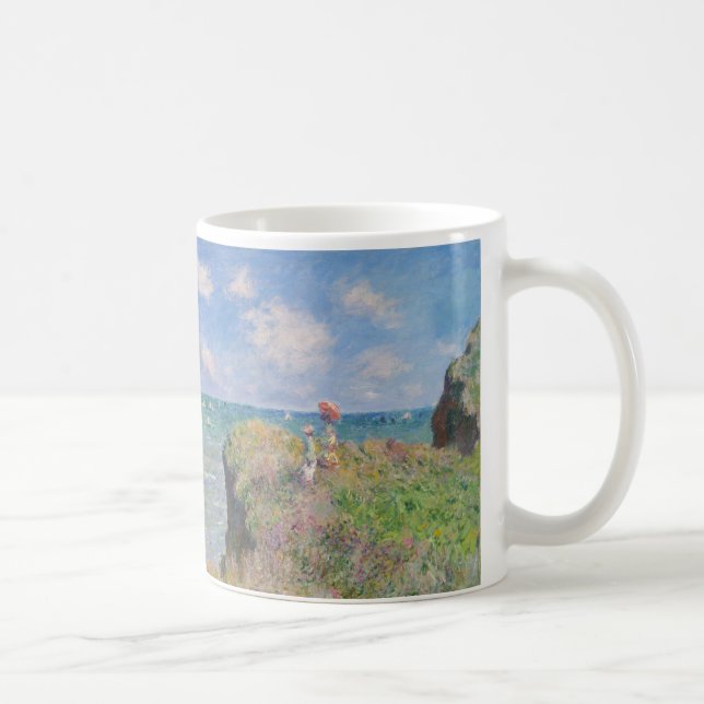 Taza De Café Camino de acantilado en Pourville por Claude Monet (Derecha)