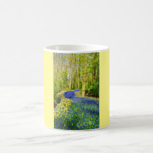 Taza De Café Camino de flores azules