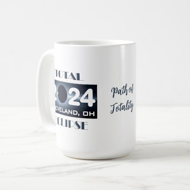 Taza De Café Camino de la Totalidad del Eclipse Total Cleveland (Anverso izquierdo)