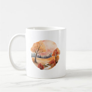 Taza De Café Camino de Otoño Dorado