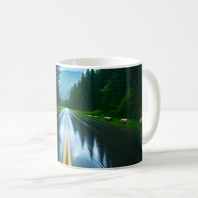 Taza De Café Camino Forestal sin fin (Anverso derecho)
