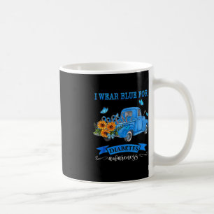 Taza De Café Camión Azul Girasol Que Uso Azul Para La Diabetes