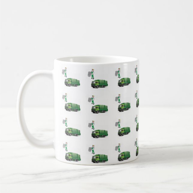 Taza De Café Camión basura Mug (Izquierda)