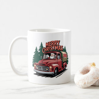 Taza De Café Camión clásico navideño estilo años 50