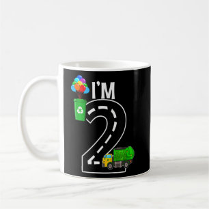 Taza De Café Camión de basura de dos años de edad reciclando ba