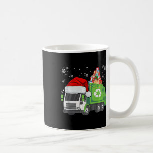 Taza De Café Camión de basura de Santa Cruz que lleva Navidades
