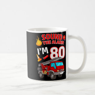 Taza De Café Camión de bomberos cumpleaños 80 bombero bombero 8