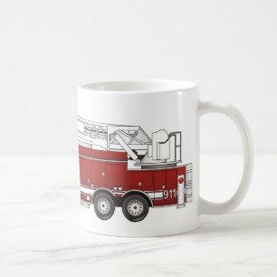 Taza De Café Camión de bomberos de carga