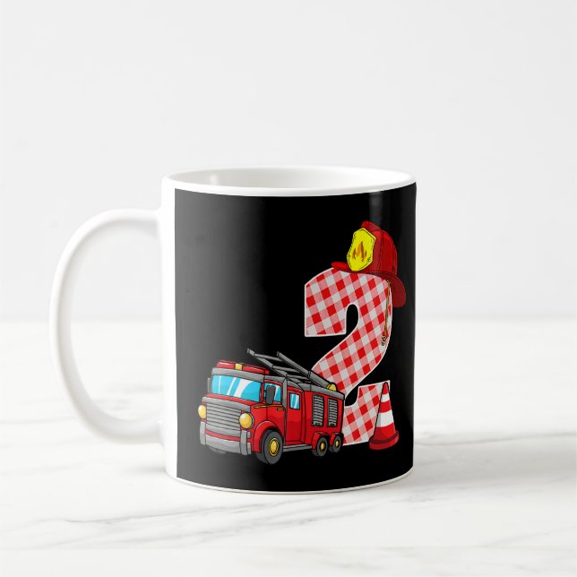 Taza De Café Camión de bomberos niño de cumpleaños 2 niño bombe (Izquierda)