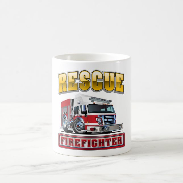 Taza De Café camión de bomberos personalizados (Centro)