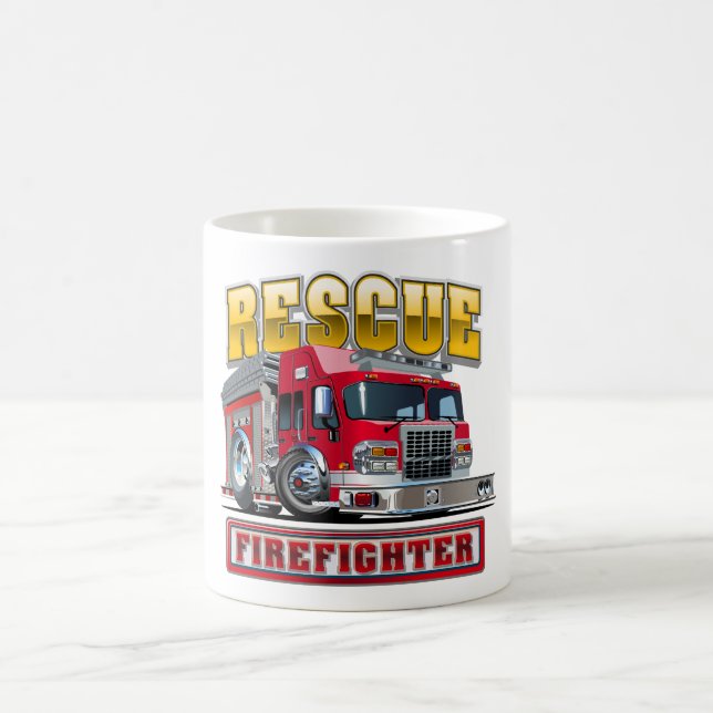 Taza De Café camión de bomberos personalizados (Centro)