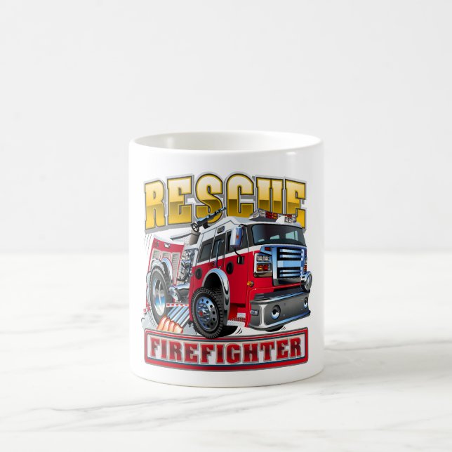 Taza De Café camión de bomberos personalizados (Centro)