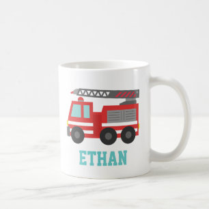 Taza De Café Camión de bomberos rojo lindo para pequeños bomber