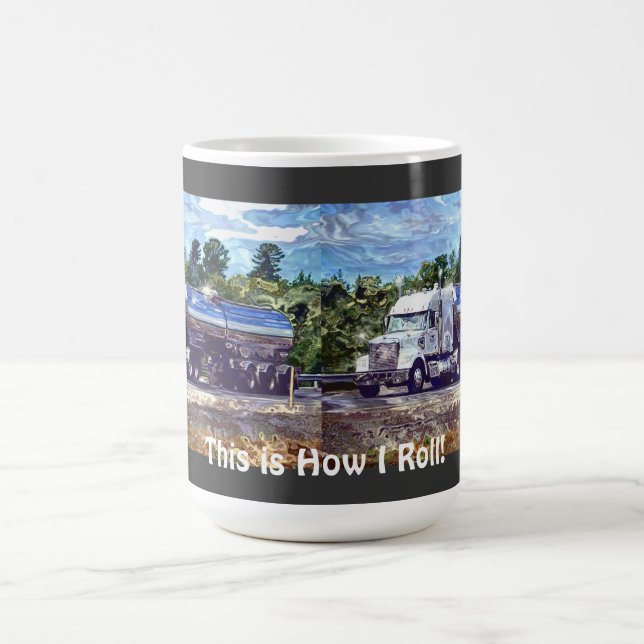 Taza De Café Camión de carga blanco para camioneros y niños (Centro)