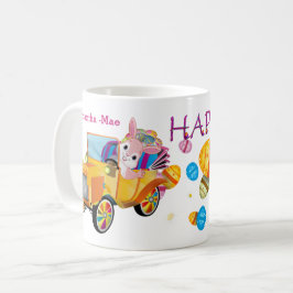 Taza De Café Camión de Conejo de Pascua Feliz con Huevos Person