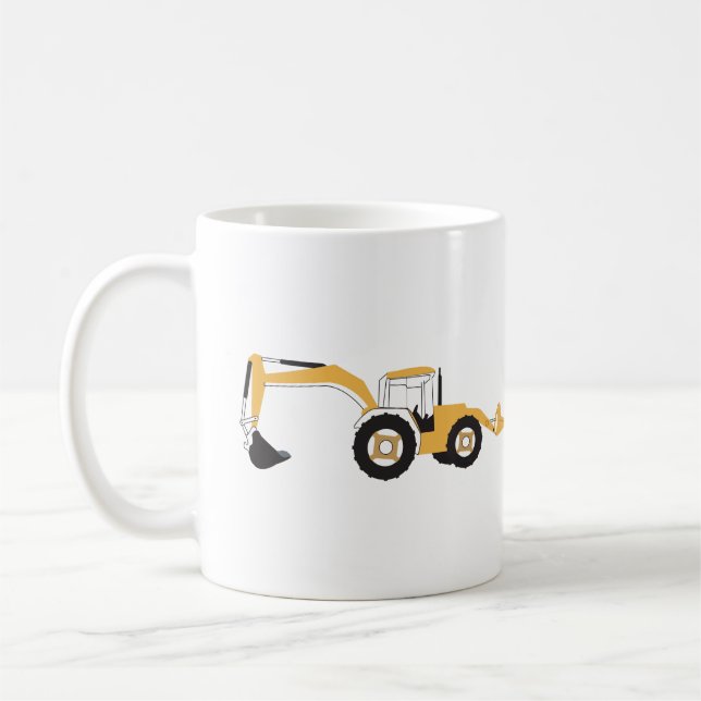 Taza De Café Camión de construcción Backhoe (Izquierda)