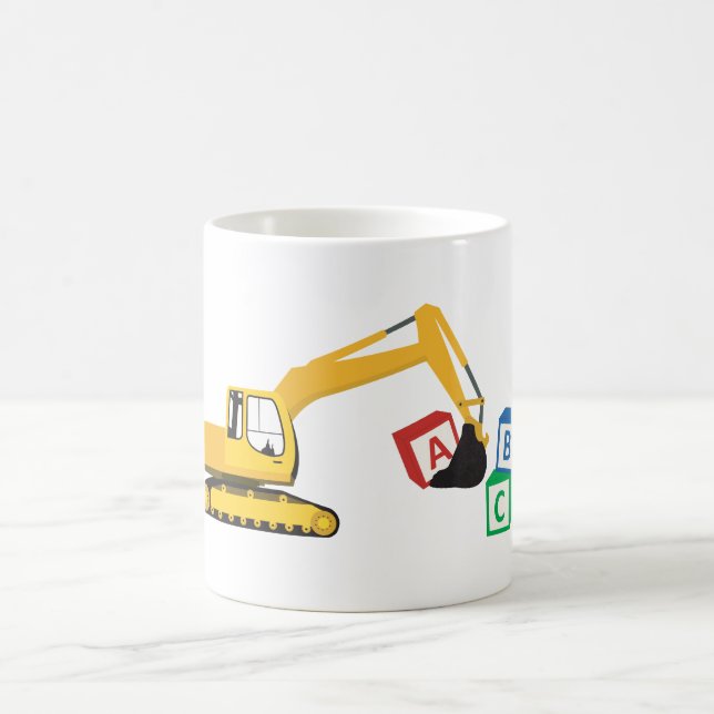 Taza De Café Camión de construcción de la excavadora ABC (Centro)