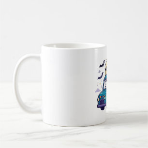 Taza De Café Camión de helado embrujado Arte retro de Halloween
