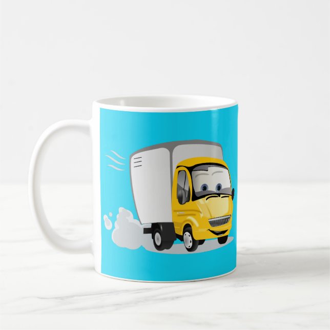 Taza De Café ¡Camión de Personalizado Amarillo para niños! (Izquierda)