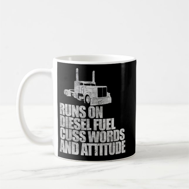 Taza De Café Camión divertido que funciona con combustible dies (Izquierda)