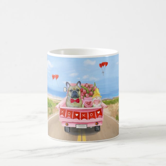 Taza De Café Camión El día de San Valentín de Bulldog francés (Centro)