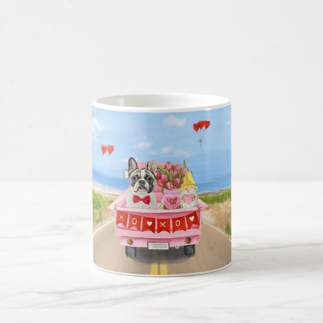 Taza De Café Camión El día de San Valentín de Bulldog francés (Centro)