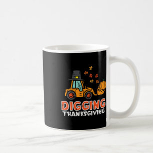 Taza De Café Camión excavador del Día de Acción de Gracias cava