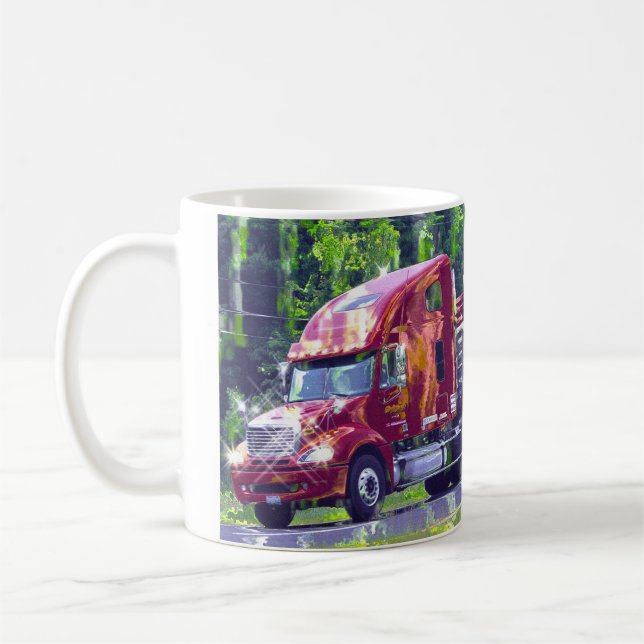 Taza De Café Camión grande de carga roja para niños y camionero (Izquierda)