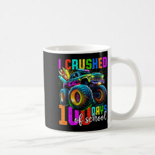 Taza De Café Camión Monstruo 100 Días De Colegio Niños 100 Días