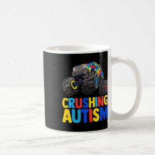 Taza De Café Camión monstruo aplastando autismo australiano con