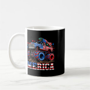 Taza De Café Camión Monstruo Bandera De EE. UU. Patriótico Niño