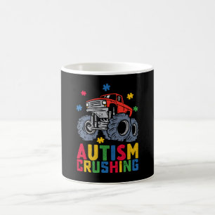 Taza De Café Camión Monstruo Conciencia Del Autismo Aplastante 