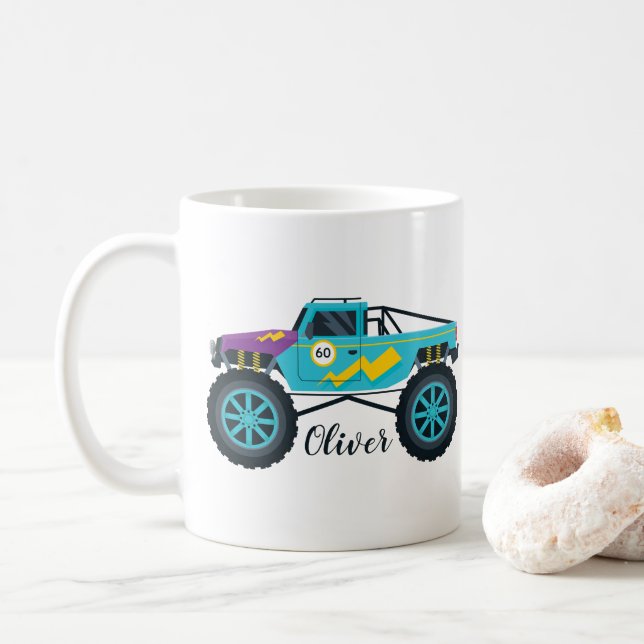 Taza De Café Camión monstruo de Carreras (Con donut)
