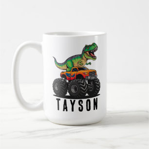 Taza De Café Camión Monstruo de Dinosaurios T-Rex