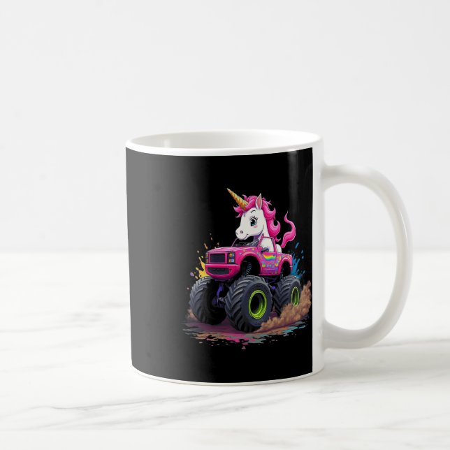 Taza De Café Camión Monstruo de la fiesta de cumpleaños Unicorn (Derecha)
