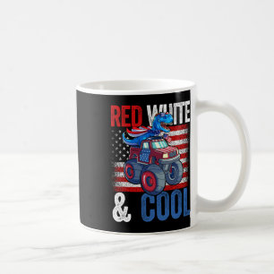 Taza De Café Camión Monstruo Dino 4 De Julio Chico Bandera Amer