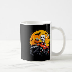 Taza De Café Camión Monstruo Esqueleto Luna Calabaza Halloween 