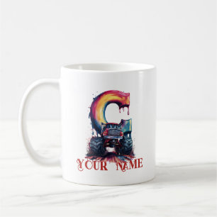 Taza De Café Camión Monstruoso Salpicado de Barro con Nombre Pe