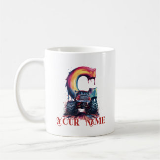 Taza De Café Camión Monstruoso Salpicado de Barro con Nombre Pe