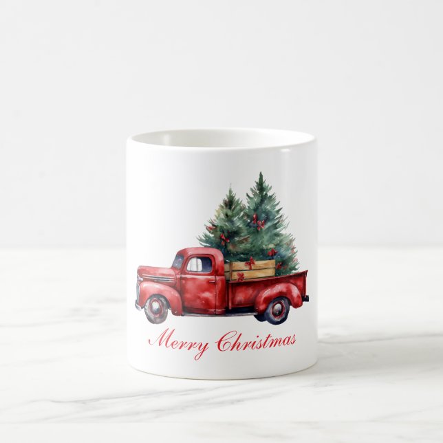 Taza De Café Camión navidad con árbol2 (Centro)
