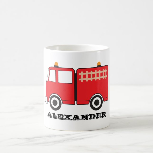 Taza De Café Camión Rojo Personalizado (Centro)