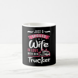 Taza De Café Camionera Esposa, Solo Una Esposa Malograda Conduc