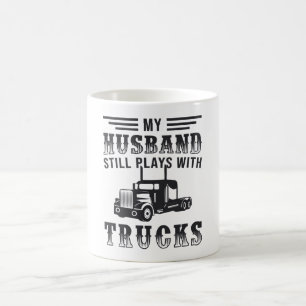Taza De Café Camioneras Esposa Mi Esposo Todavía Juega Gracioso