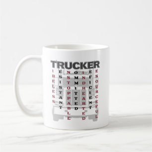 Taza De Café Camionero Acróstico Incansable Resistente Incesant