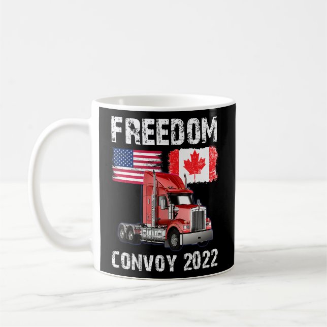 Taza De Café Camionero de la Libertad de Canadá 2022 vitoreando (Izquierda)