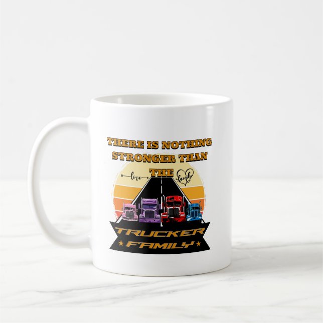 Taza De Café Camionero Familia Padres Fuertes Niños Road Bond (Izquierda)