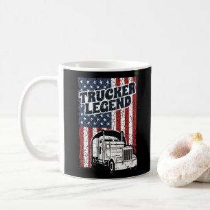 Taza De Café Camionero Leyenda Funny Semi Conductor Camión