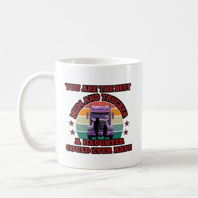 Taza De Café Camionero Madre Hija Bond Family Road Love (Izquierda)
