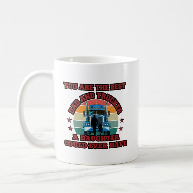 Taza De Café Camionero Padre Hija Bond Road Amor familiar (Izquierda)